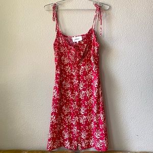 Ba&sh Red Volver Print Short Mini Dress